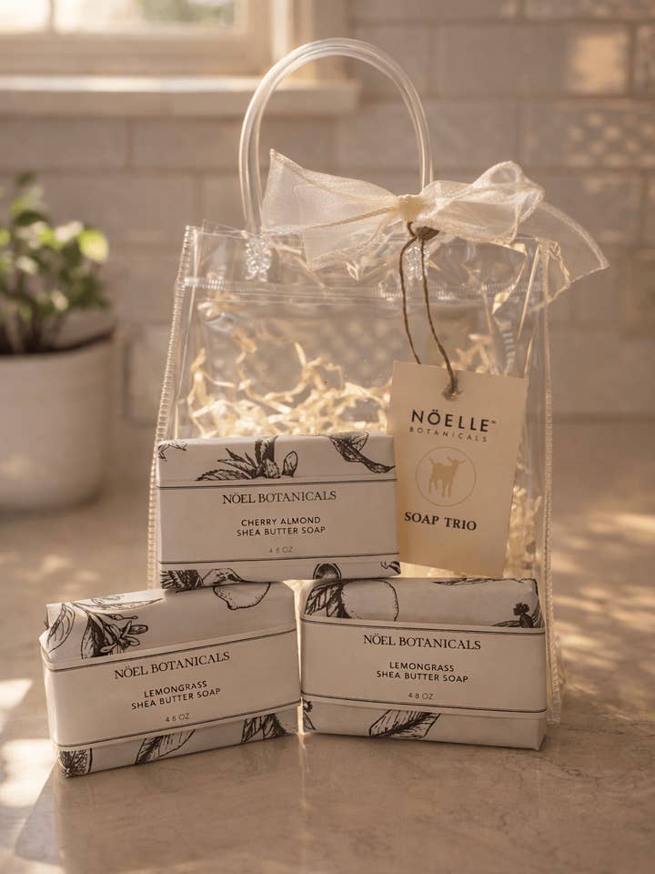 Trio med sheasmörstvålar för wholesale av Wendi’s Good Things Market