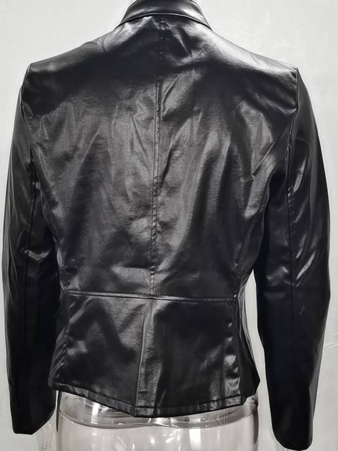 UNISHE – wholesale Leather jacket – Women′s – PU Leather Zipper Short Jacket ZK3653