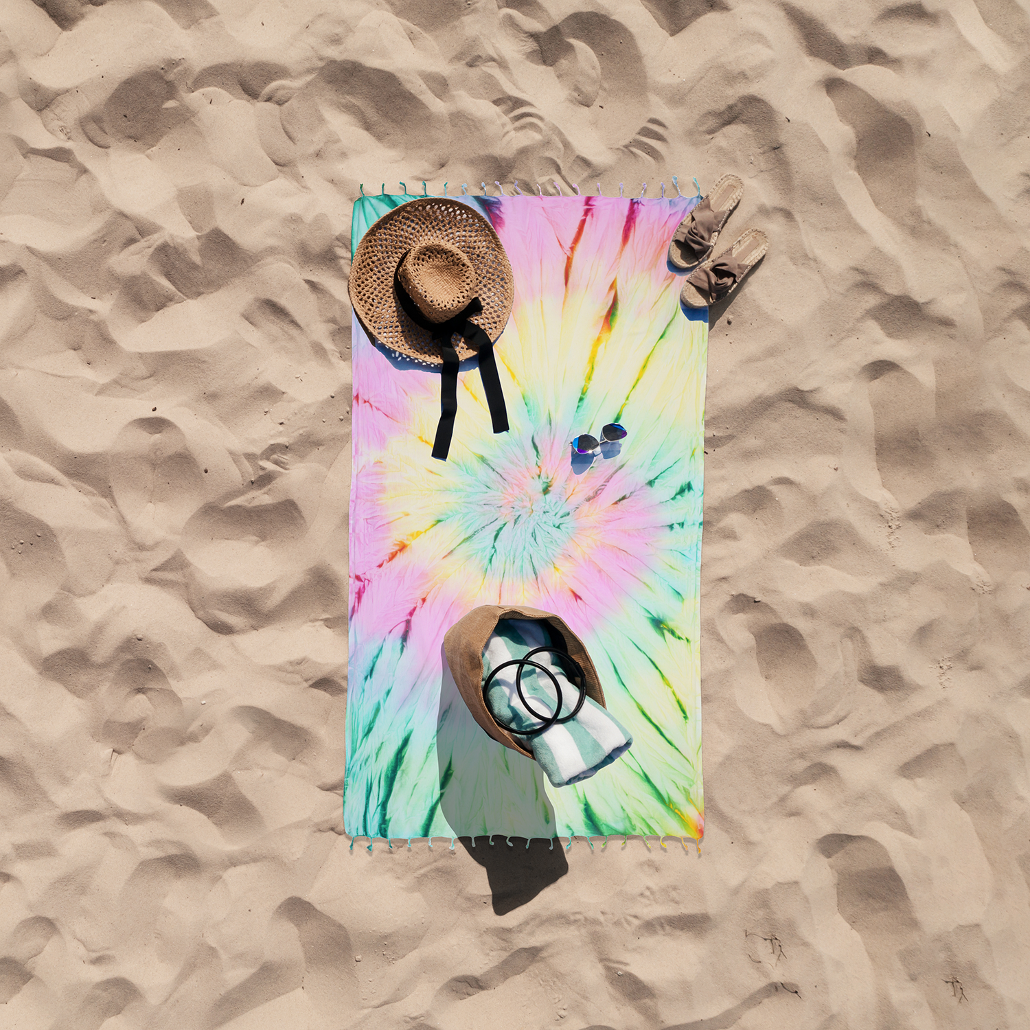 Kikoya - Wholesale Beach Towel - Tie Dye Pestemal Turkish Beach Towel Sand Repellent Soft4