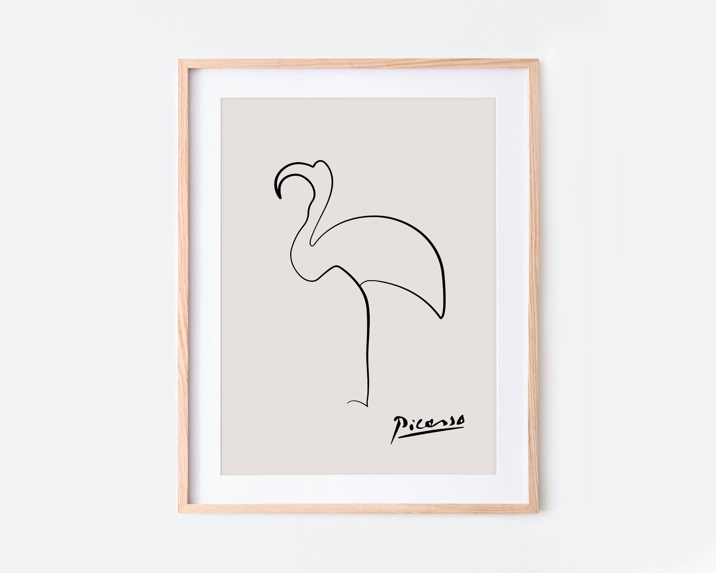 Sugar & Canvas – Impressão artística por atacado – Pablo Picasso Flamingo Linha Desenho Arte Print P353