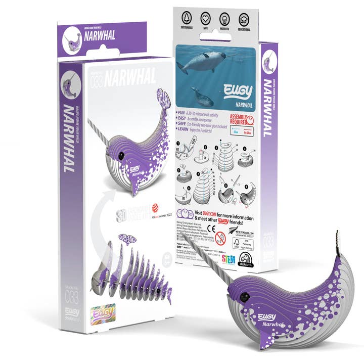 EUGY Narwhal 3D Puzzle for wholesale by Safari Ltd.