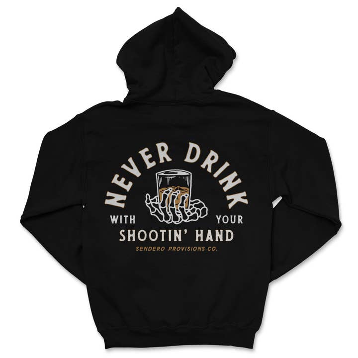 Black Shootin' Hand Hoodie for wholesale on Faire