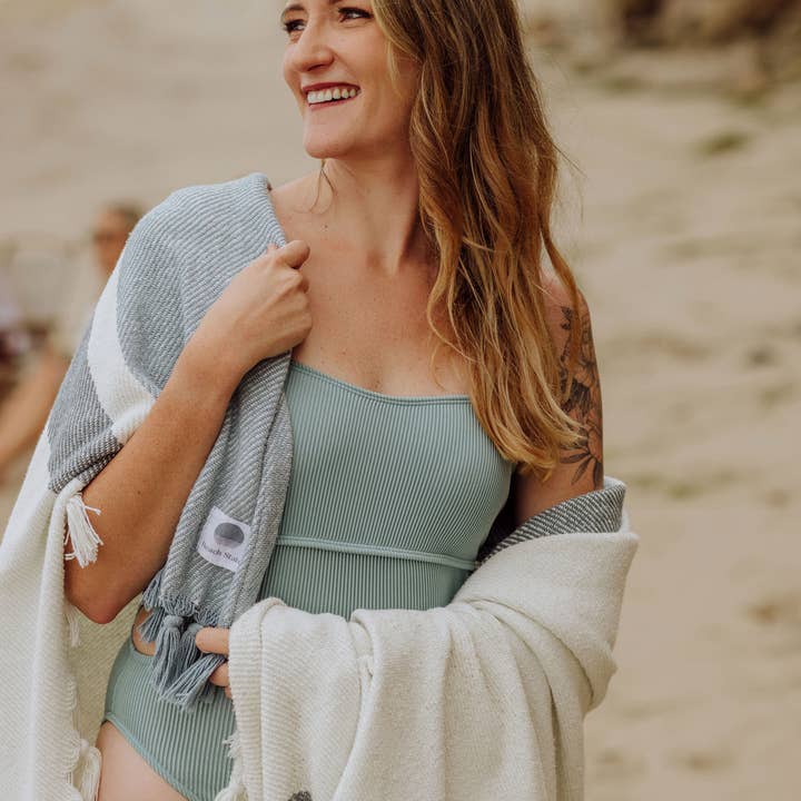 Beach State Oceanside Beach Blanket - High Tide Stripe for wholesale on Faire7