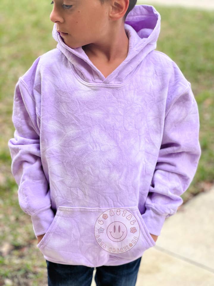 Coastal Love Creations - Wholesale Hoodie – Child - Purple Acid Wash Blank- Choose your style