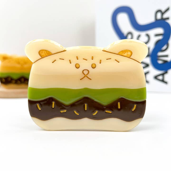 TheDivaSoap - Wholesale Hair Clip - Women's - Hamburger Bear Hair Clip, Acetate Claw Clip