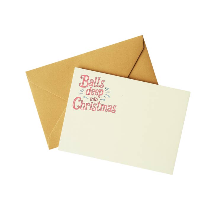 BALLS DEEP CHRISTMAS MINI CARD for wholesale by Stickerlishious