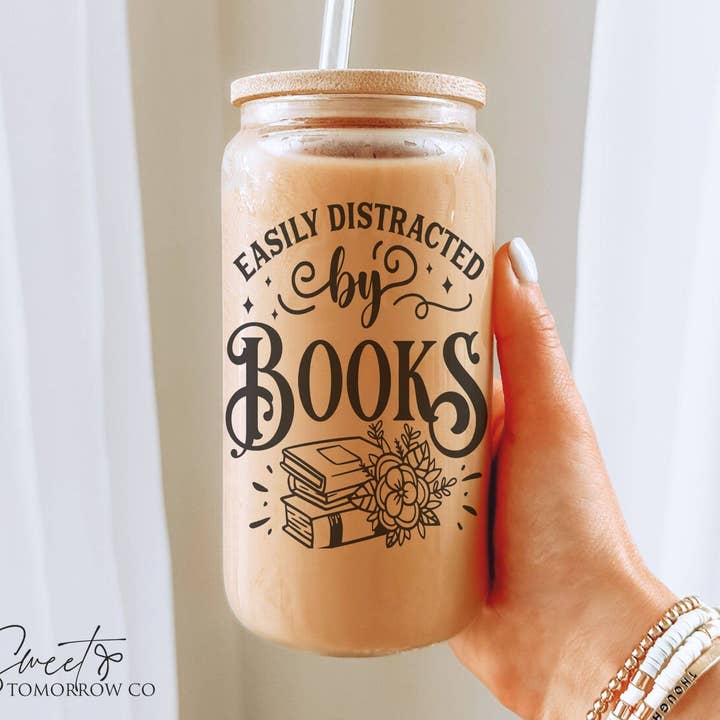 Lättdistraherad av böcker Libbey ölglas bokälskare kopp för wholesale av Cataleya Designs Studio LLC