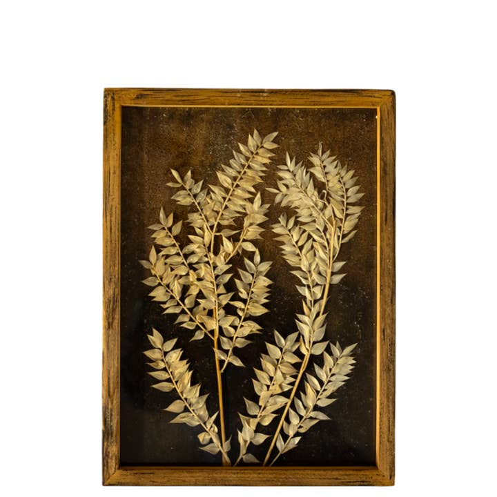 WA102 Botanical Wall Art - Black/Brown 11" x 1" x 15" PK 2 for wholesale by Myrians Home Decor