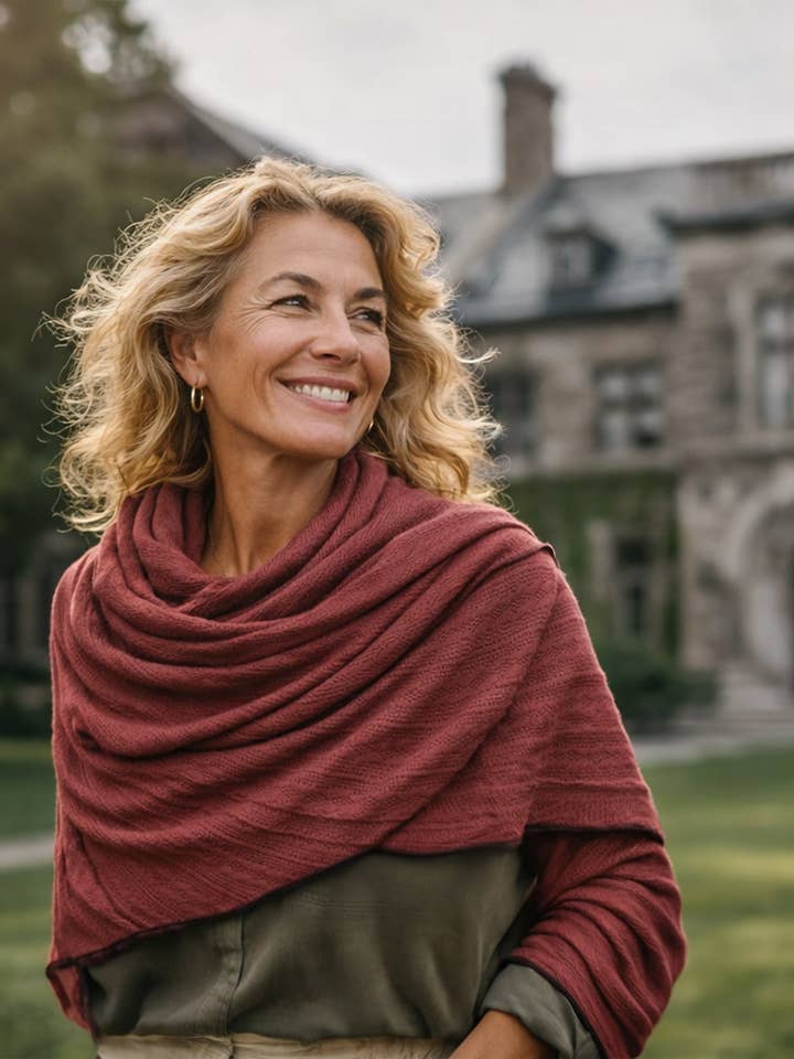 Blush Seasons Slitted Poncho for wholesale by Late Sunday Afternoon