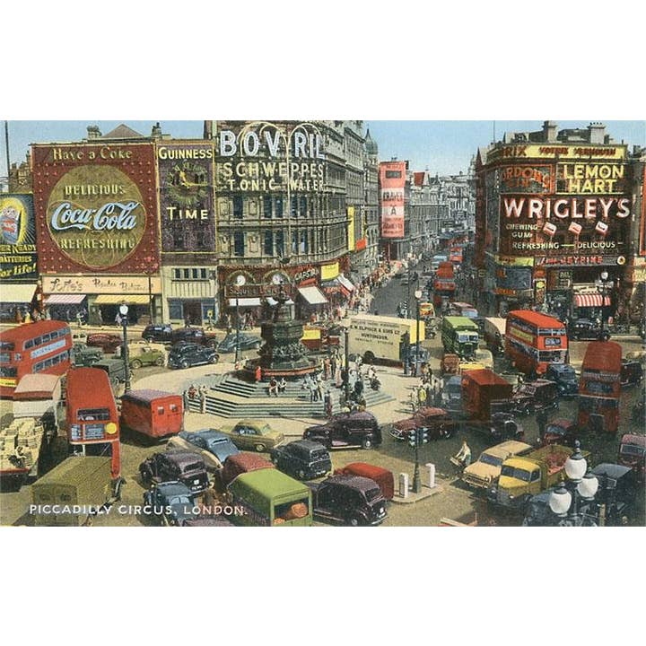 Cartolina WT-11 Piccadilly Circus, Londra, Inghilterra per la vendita all'ingrosso da parte di Found Image Press