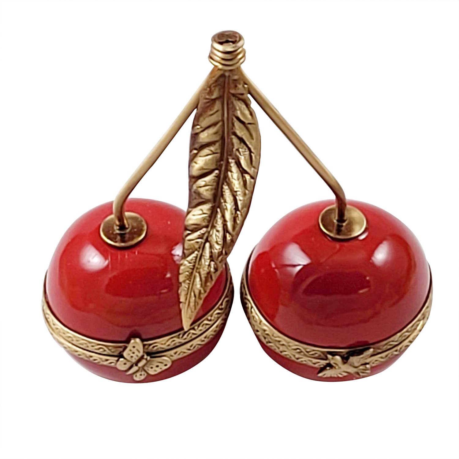 Rochard - Wholesale Decorative Tabletop Object - Two Cherries With Brass Stems0
