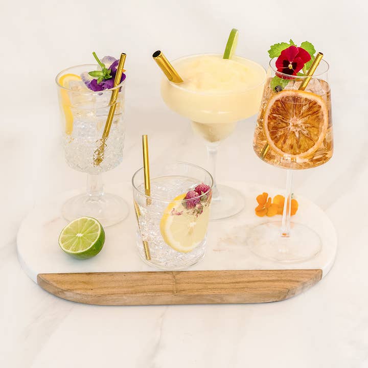 A Bar Above - Wholesale Drinking straw - Metal Cocktail Straws - Combo Set of 16, Gold3