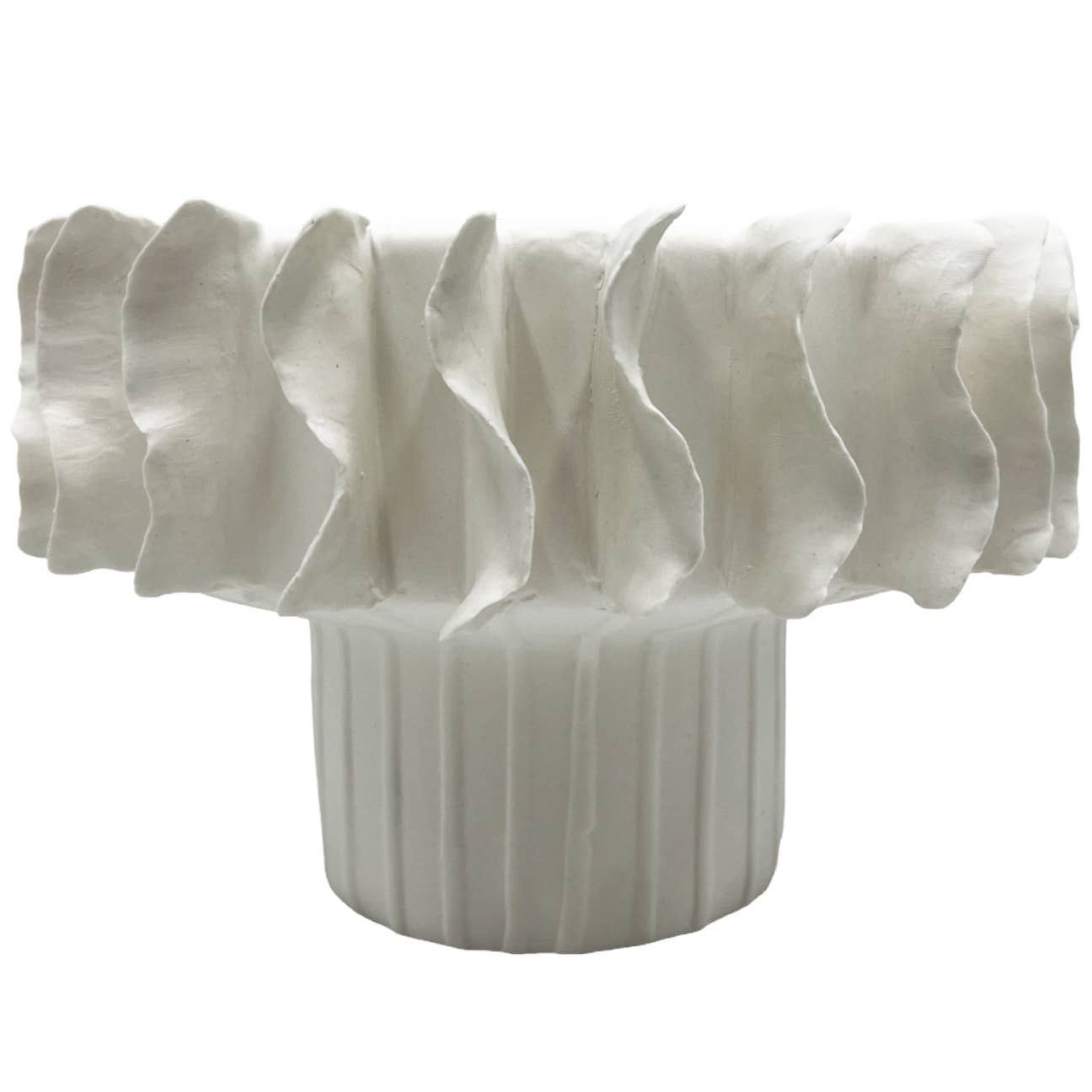 2626 Designs - Wholesale Vase - 9" Wide Modern Ceramic Vase in White2