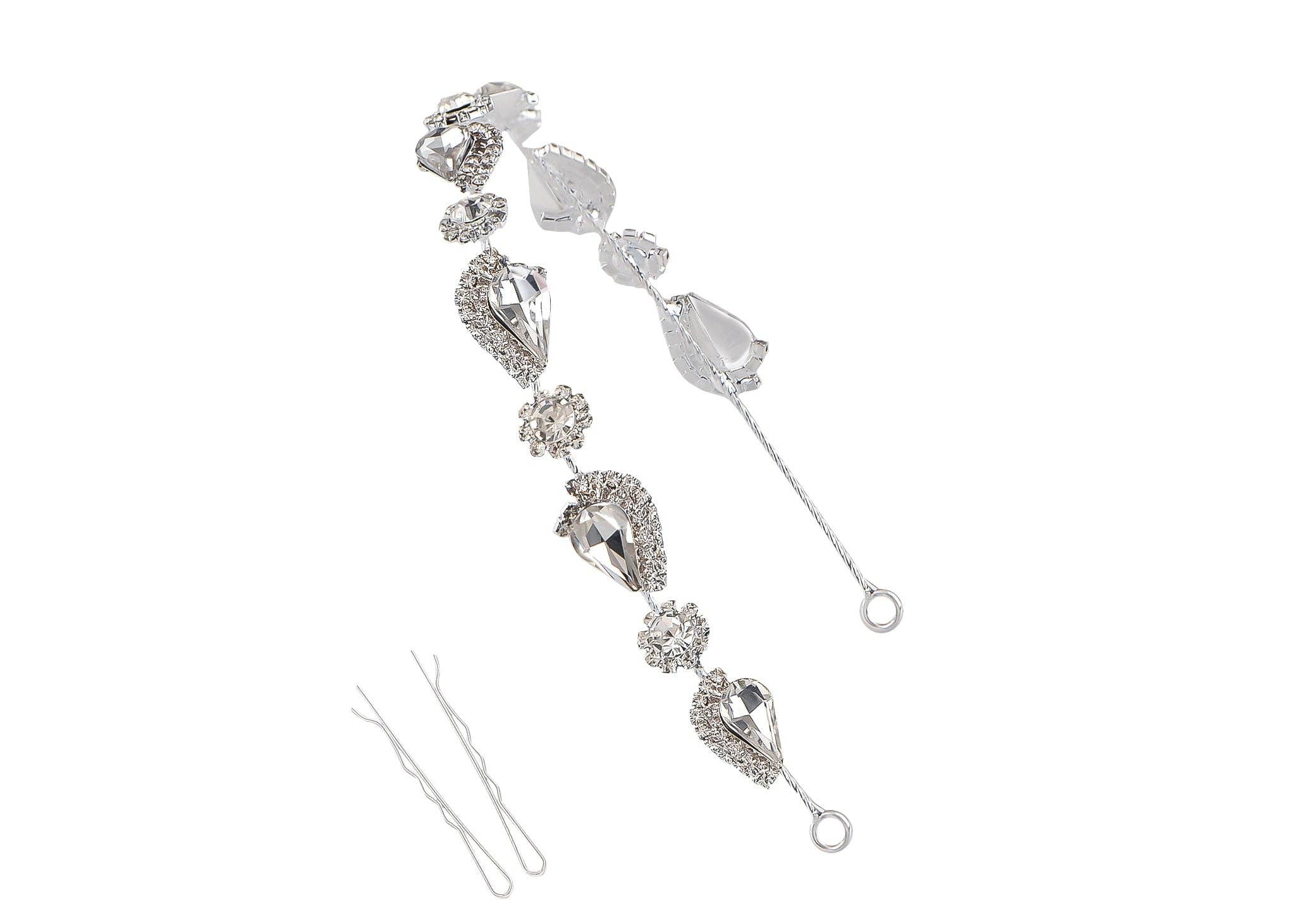 Plata Tiaras de Novia Plateadas Vid de Cabello de Cristal de Circonio de venta al por mayor en Faire0