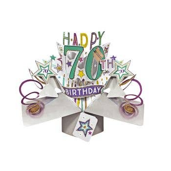 Second Nature Ltd – wholesale Birthday card – 70th Birthday - Pop-Up Greeting Card - Second Nature