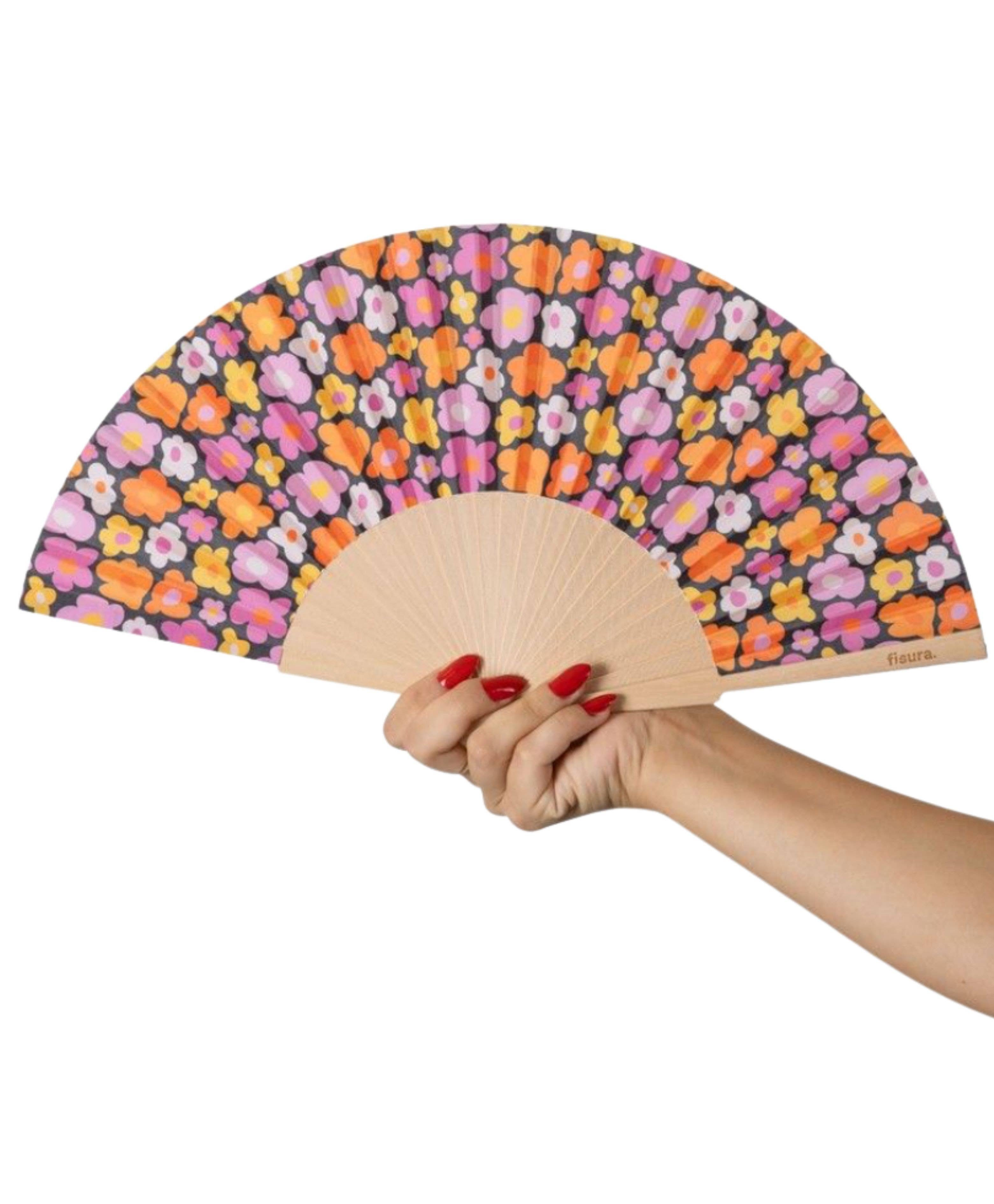 Les Vilaines Filles - Wholesale Handheld Folding Fan - Vintage flower fan brand Fissura0