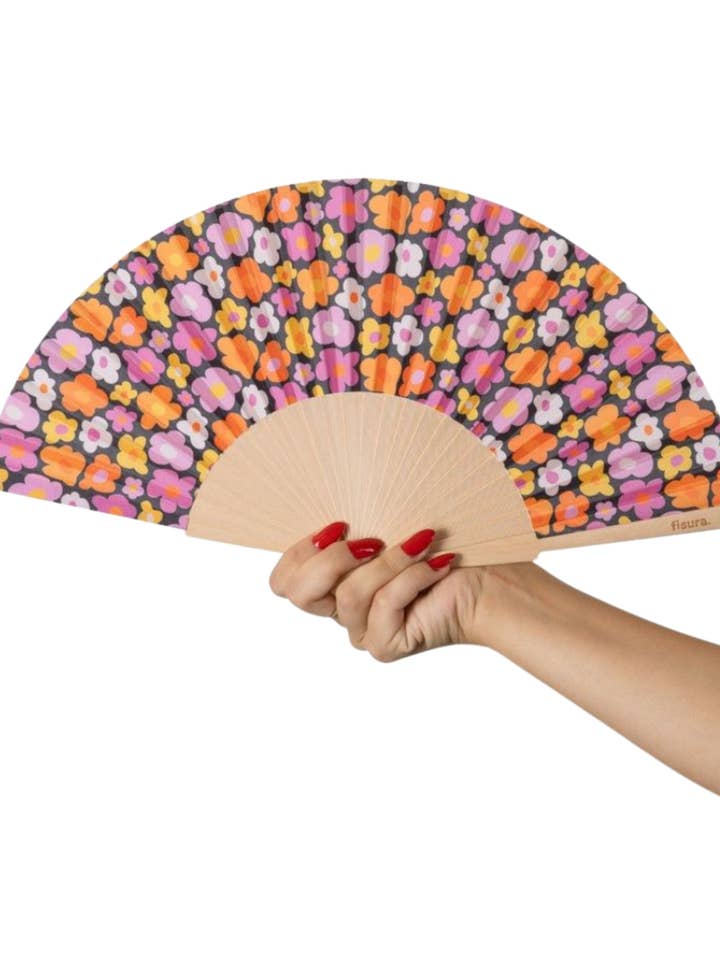 Eventail fleurs vintage marque fissura pour la vente par Les Vilaines Filles