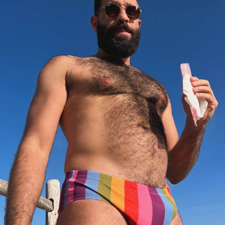 Pander - Wholesale Swim Bottoms - Men's - Pastel Rainbow Stripe Swim Brief6