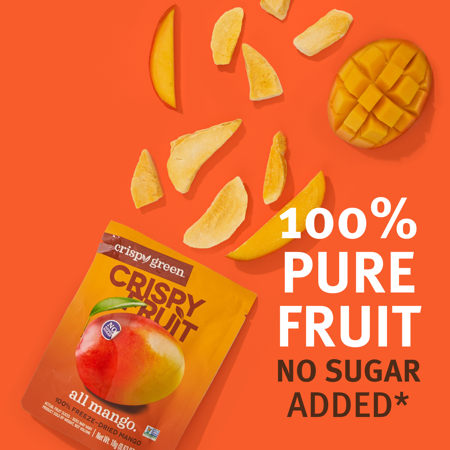 Crispy Green - Wholesale Dried/Dehydrated Fruit - Freeze Dried Mango 18g, Single5