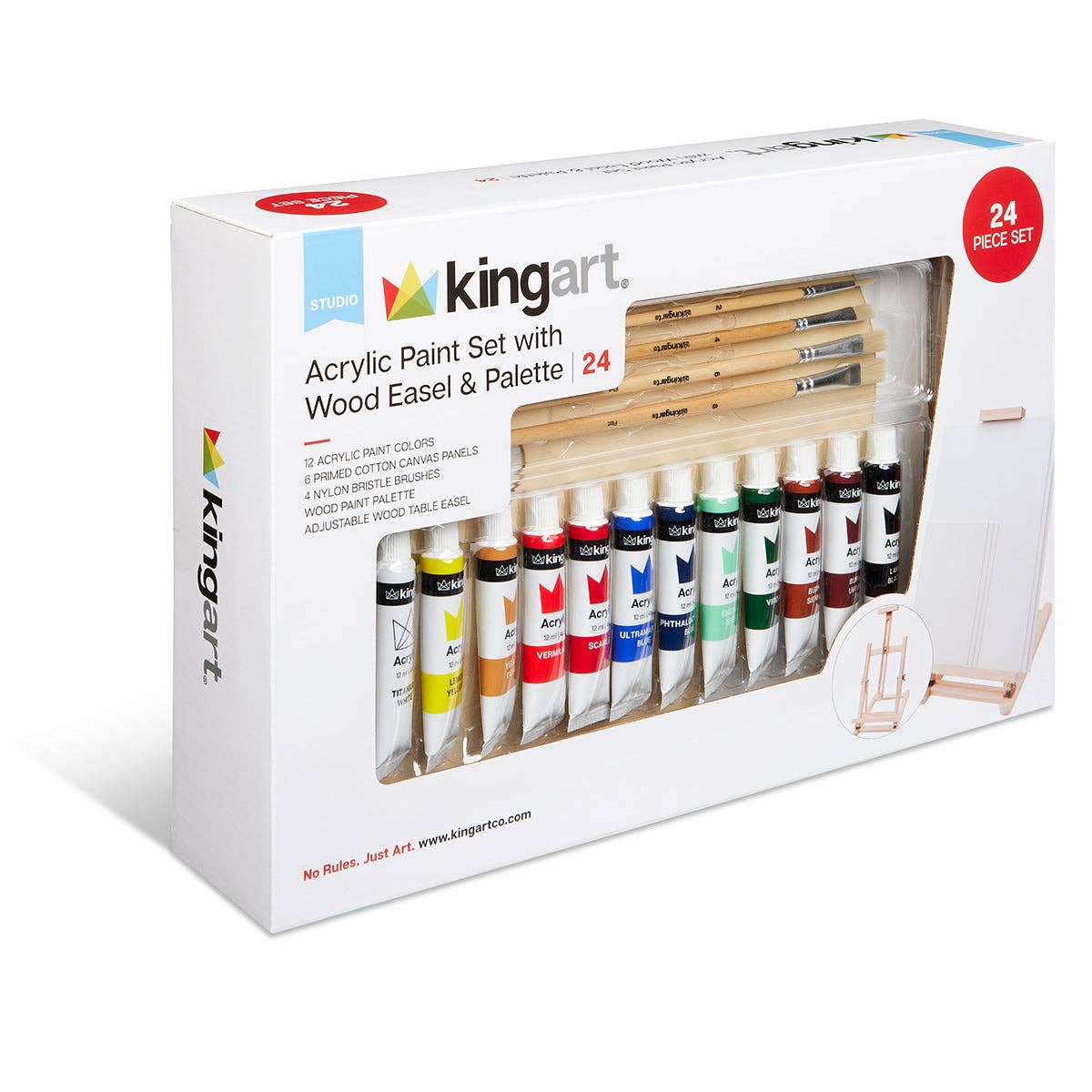 KINGART – wholesale Paint set – Acrylic Painting Set with Table Easel, 24 pc5