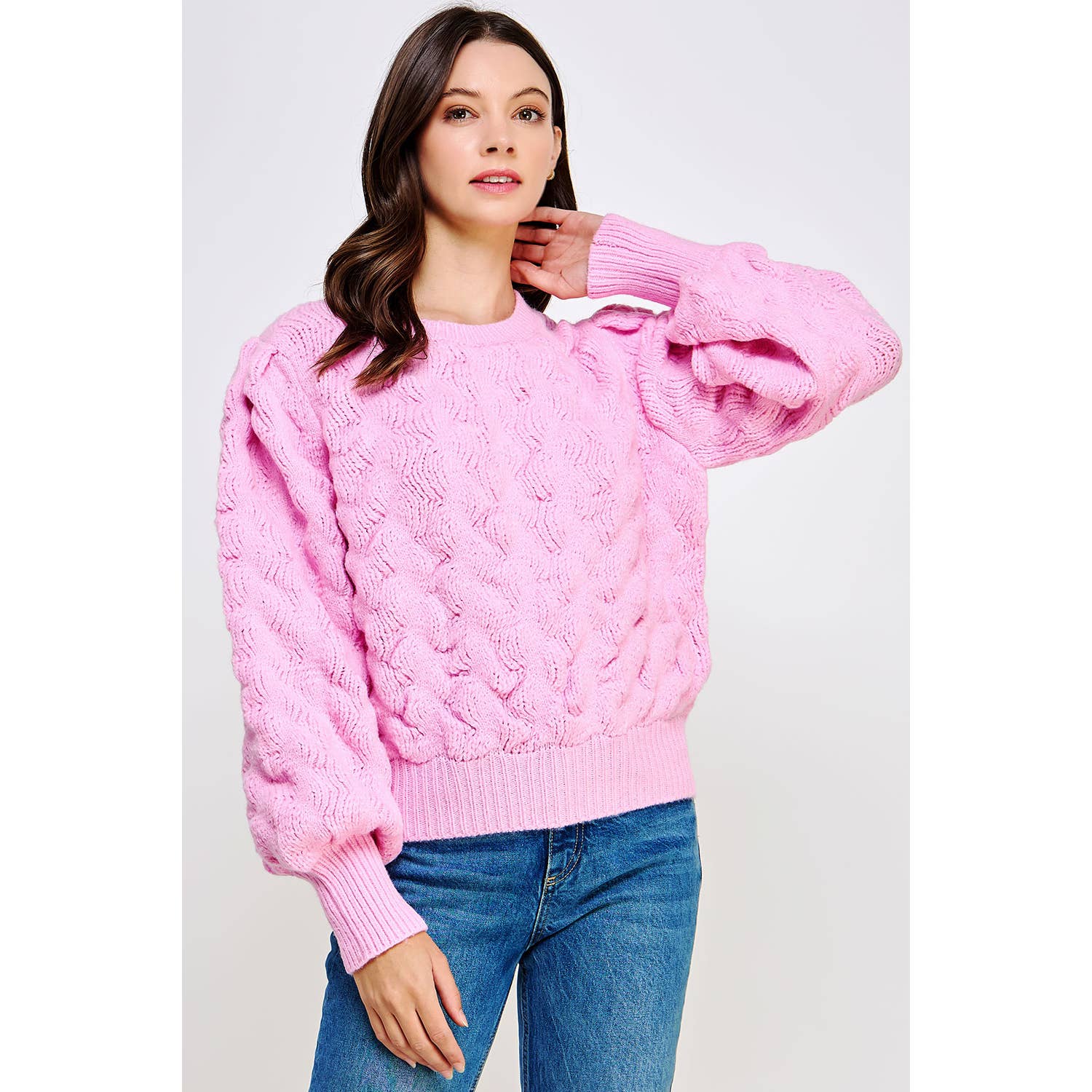 Strut & Bolt - Vendita all'ingrosso Maglione tricot - Donna - Maglione in maglia spessa a onde testurizzate14