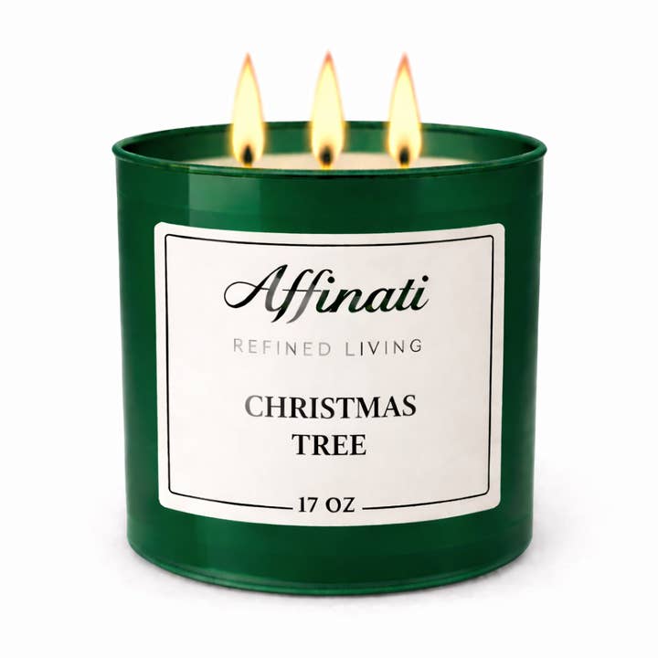 3-Wick Christmas Tree Candle for wholesale by Affinati