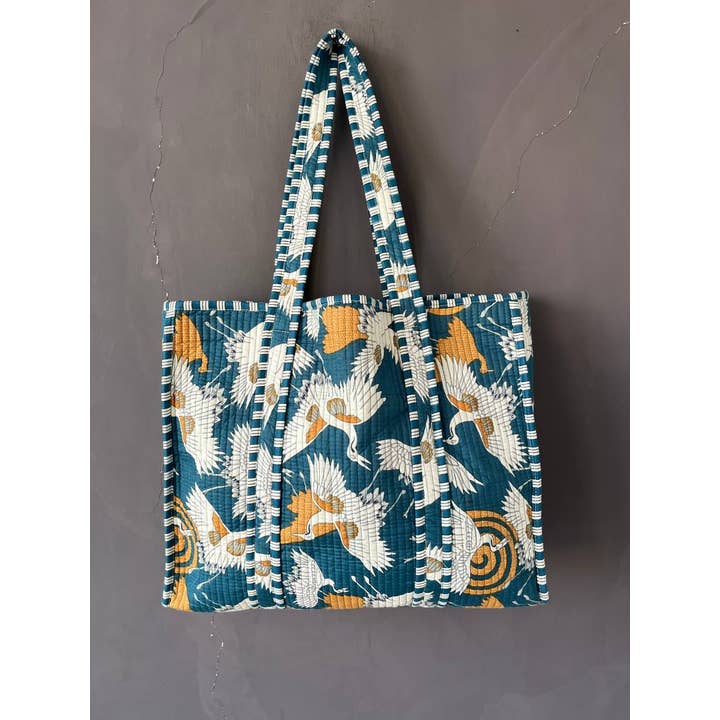 Bhawana Handicrafts - Venta al por mayor Bolsa de asa- Mujer - Bolso de hombro estampado hermoso de algodón hecho a mano en India1