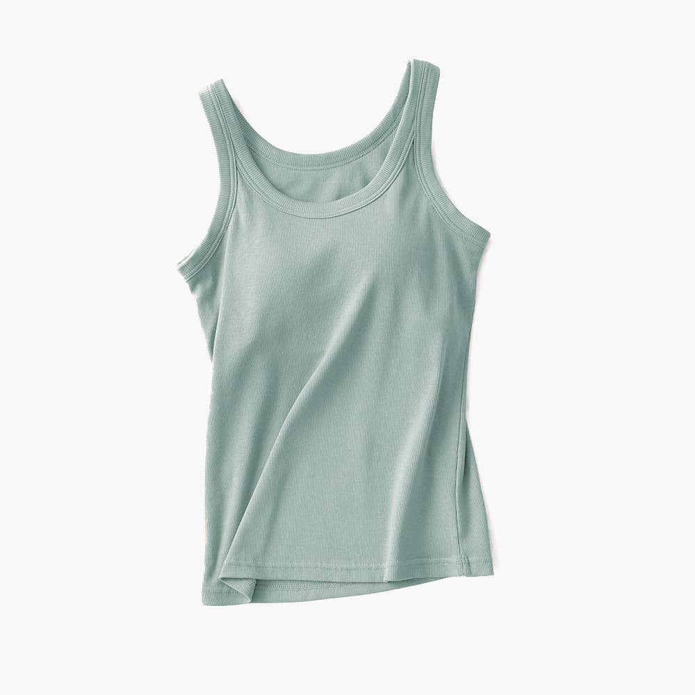 Rosa Clothing - Wholesale Tank Top - Women's - Essential basic rib tank top with built in bra in 13 colors12