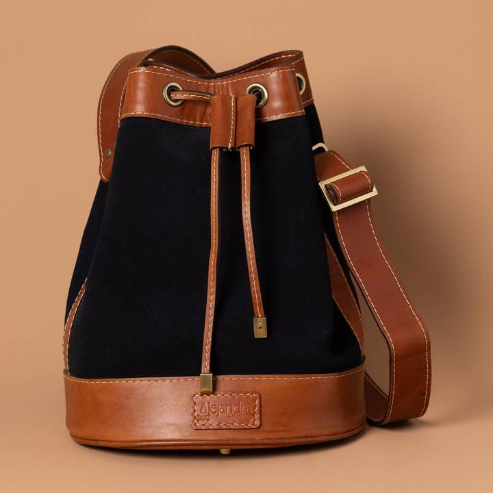 Alejandra Collective - Wholesale Crossbody Bag - Women's - Amalfi Bucket Crossbody Bag Navy Blue