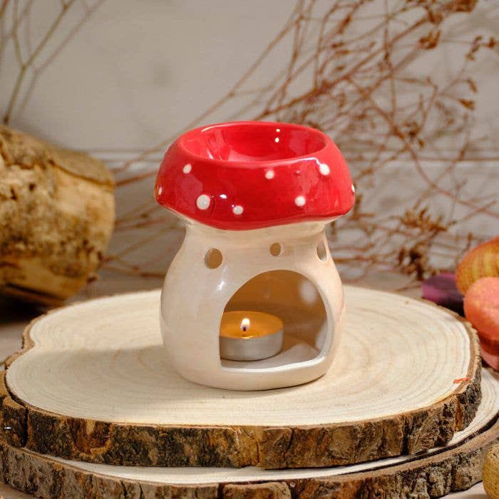 Langs - Wholesale Wax Warmer - Mushroom Ceramic Wax Melt Burner With Smiley Face2