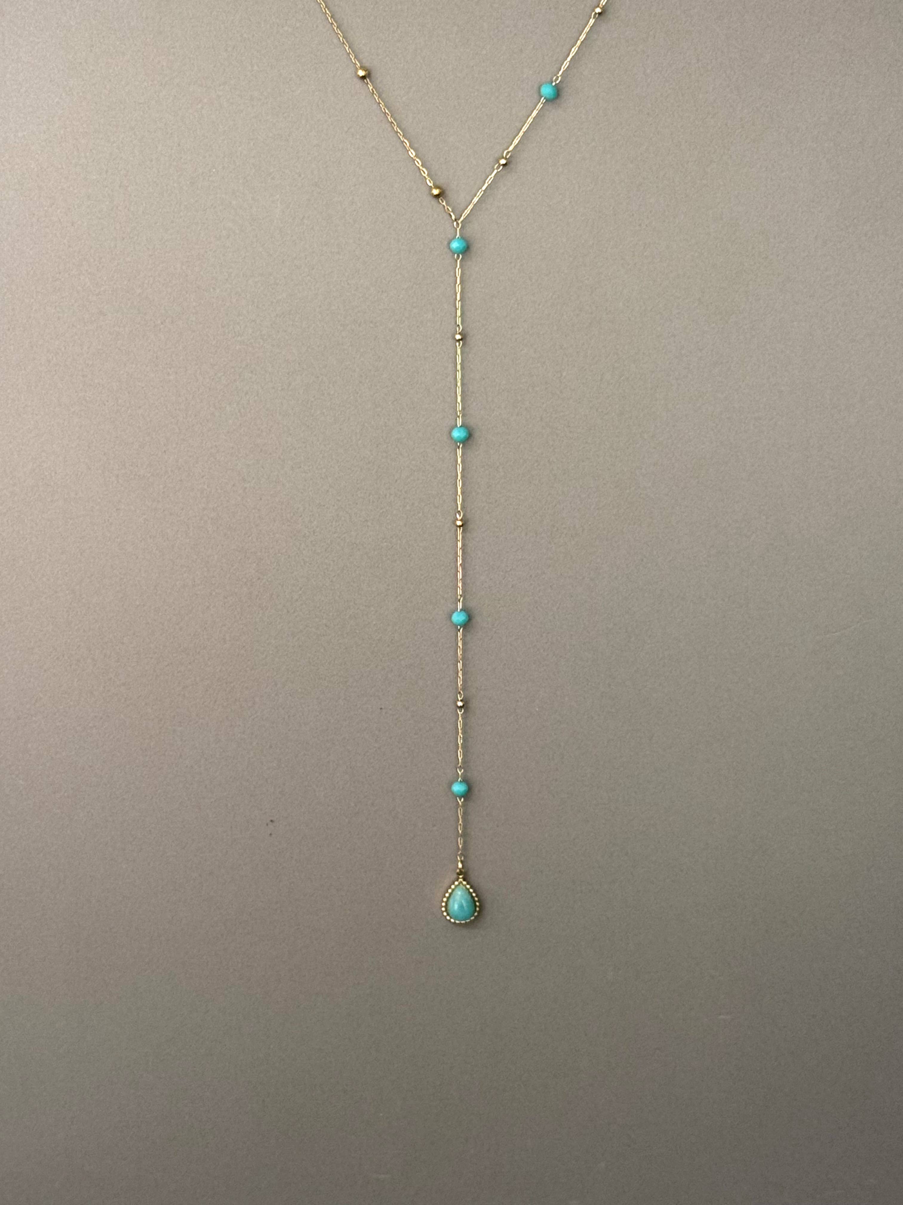 Cassette Barcelona - Wholesale Y-Neck/Lariat Necklace - Calmera Fineline Necklace w Mineral Stones