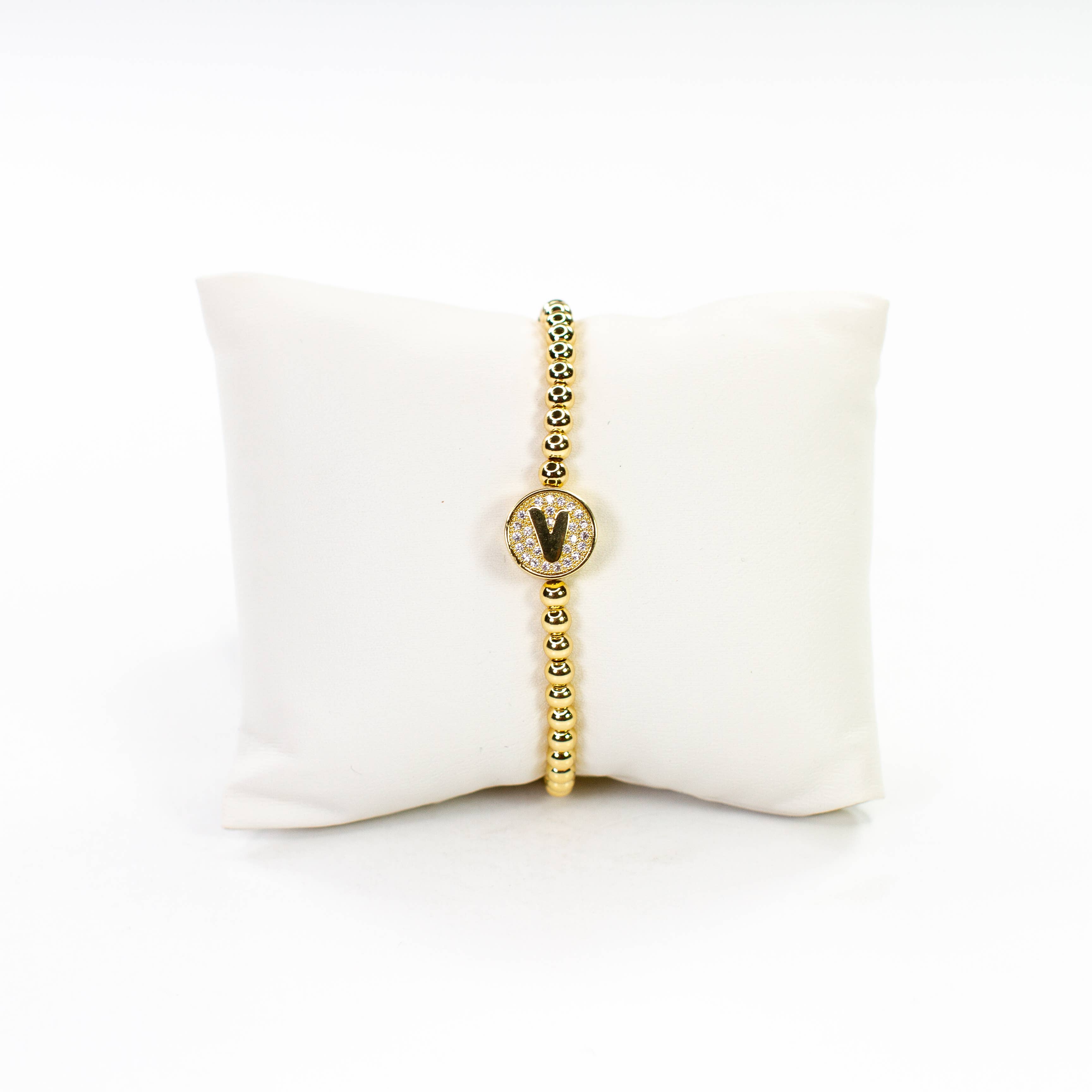 Savvy Bling - Wholesale Beaded Bracelet - Initial Simulated Diamond Bracelet21