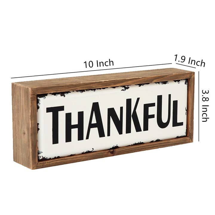 Paris Loft Inc - Wholesale Sign - Thankful Enamel Surface Decorative Inspirational Box Sign4