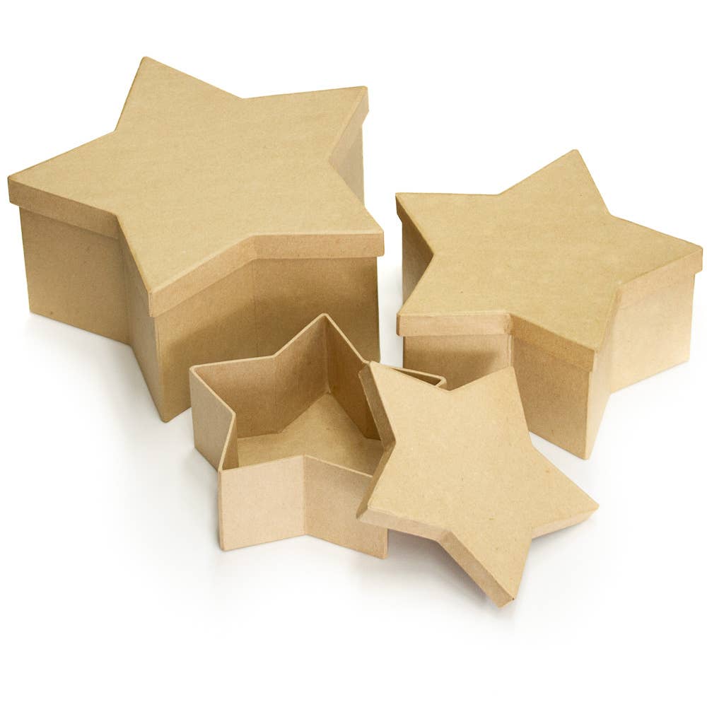 Factory Direct Craft – Engroshandel Gaveæske – Færdiglavede 3-delte papmaché indlejrede stjernekasser7