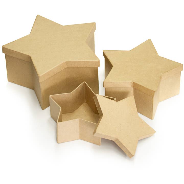 Factory Direct Craft – Engroshandel Gaveæske – Færdiglavede 3-delte papmaché indlejrede stjernekasser7