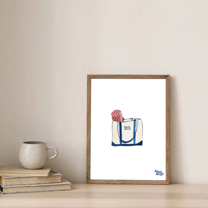 Beach Please Art Print for wholesale by Maggie Beckett Studio