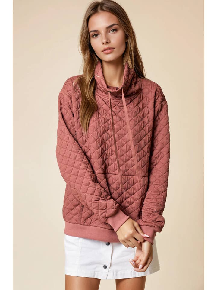 Doe and Rae - Vente Sweat-shirt – femme - PULL MATELASSÉ À COL EN ENTONNOIR - 43696T5