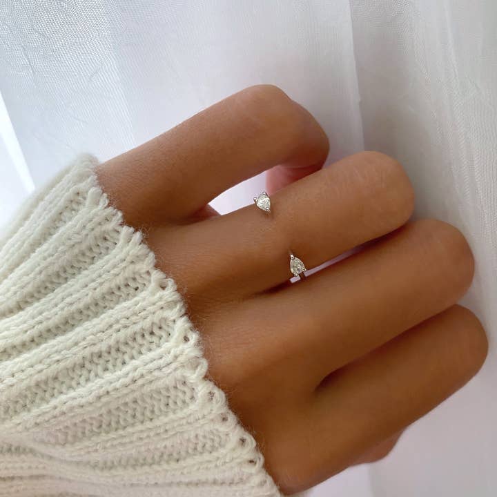 Open Pear Diamond Custom Wedding Band for wholesale by Kimiya Designs