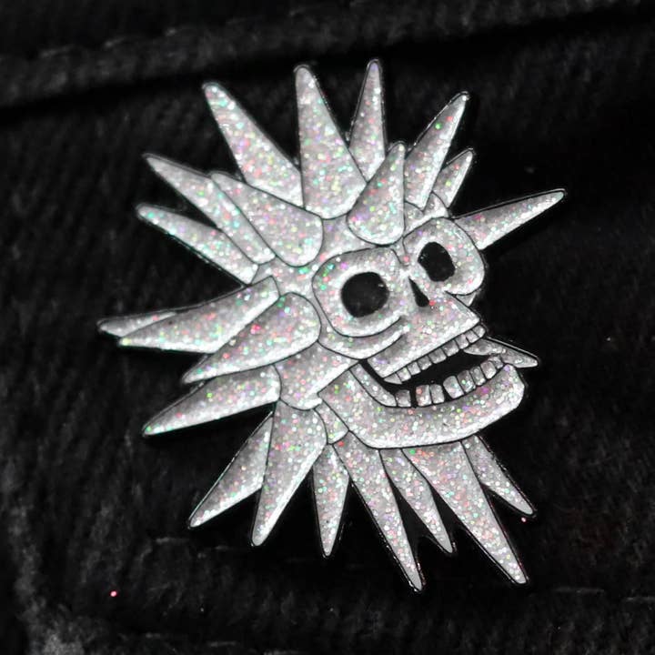 Spooky Island Skull Enamel Pin for wholesale by Dragon Denim