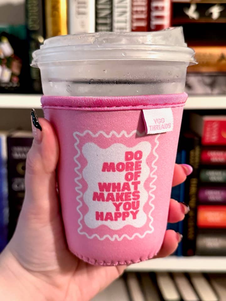 Pink Do More Happy Iced Coffee Drink Sleeve - Small for wholesale by YGG Threads