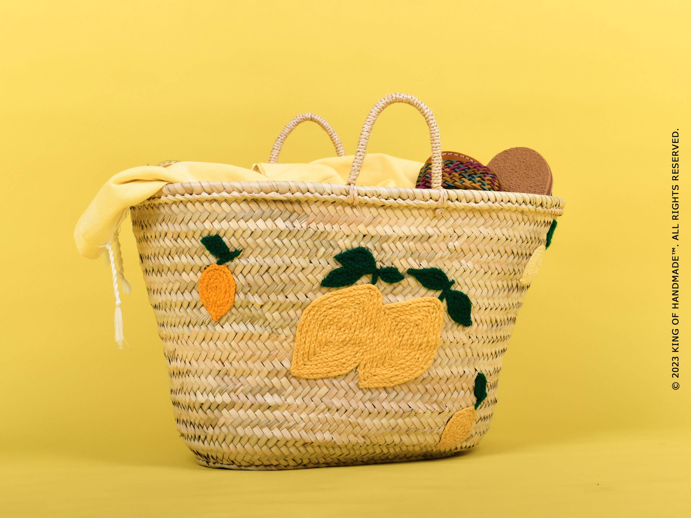King Of Handmade – wholesale Beach bag – Lemon Beach Bag - Italian Tote Bag - Lemon Italy Tote 8