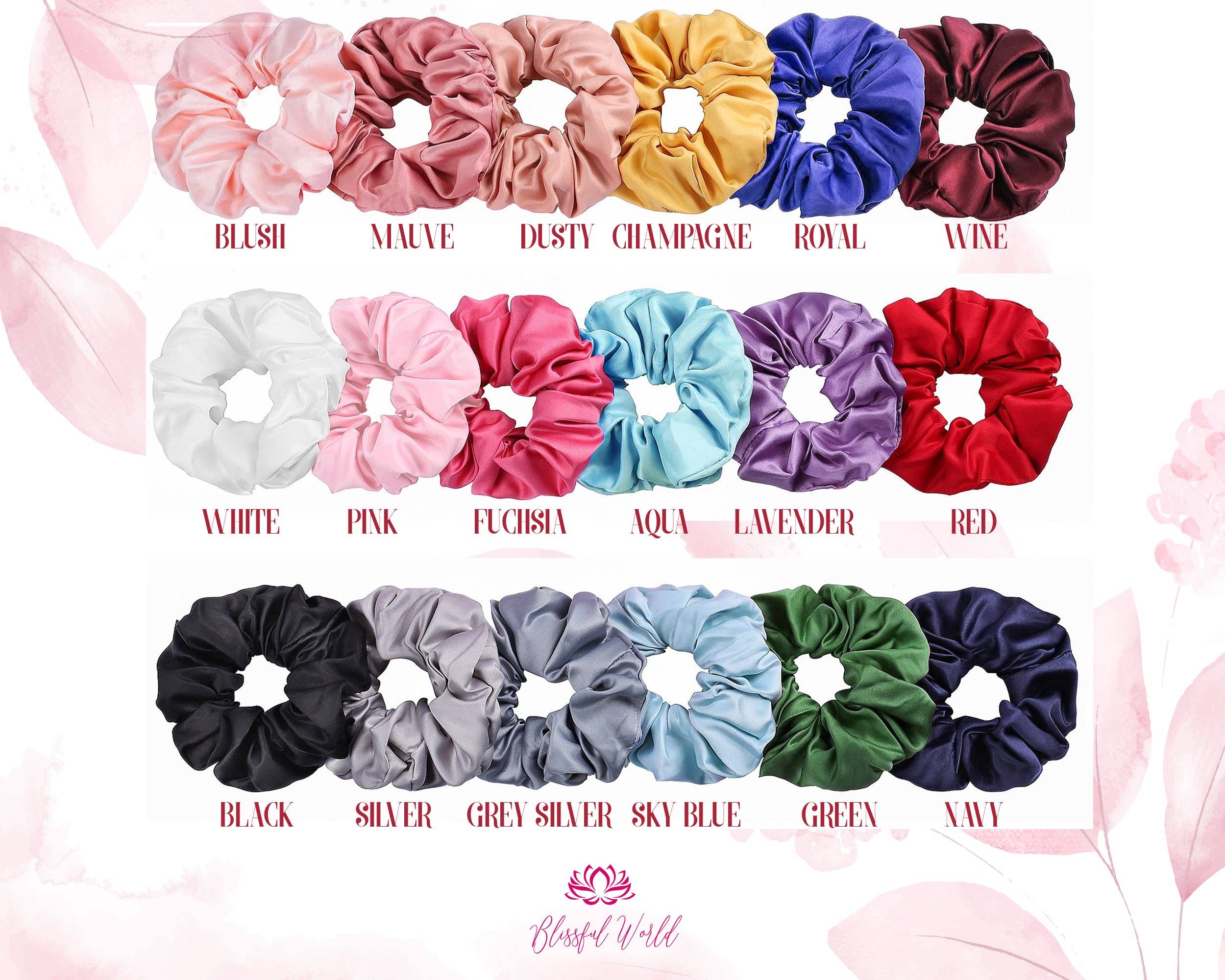 The Blissful - Wholesale Scrunchie - Women's - Bridal Hair Satin Scrucnhies Silk Scrunchies7