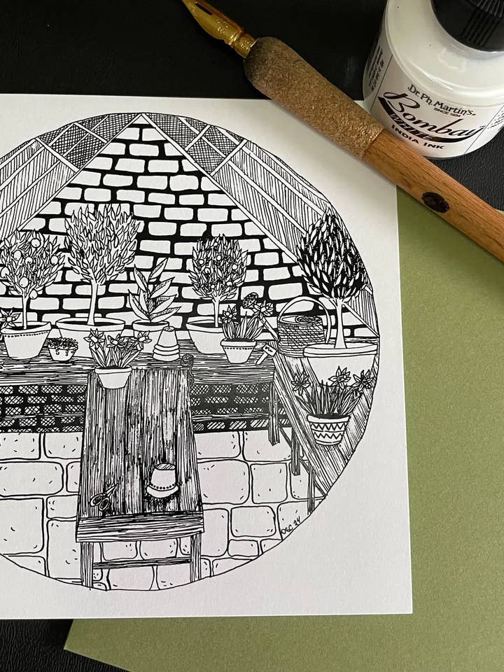 Drivhuskort - 5x5 tomt firkantet kort for engroshandel hos MossyPathArt