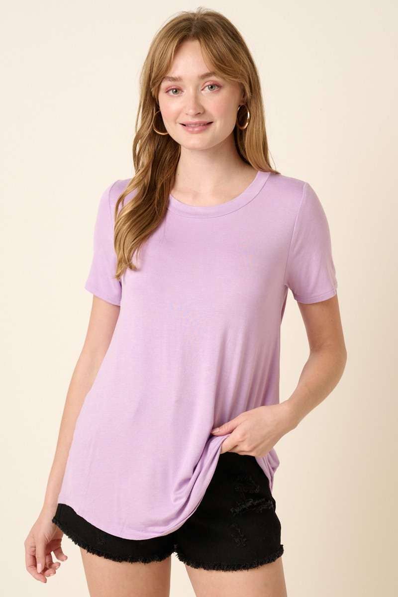 mittoshop - Wholesale T-Shirt - Women's - BT5339-SCOOP NECK ROUNDED HEM BAMBOO TOP24