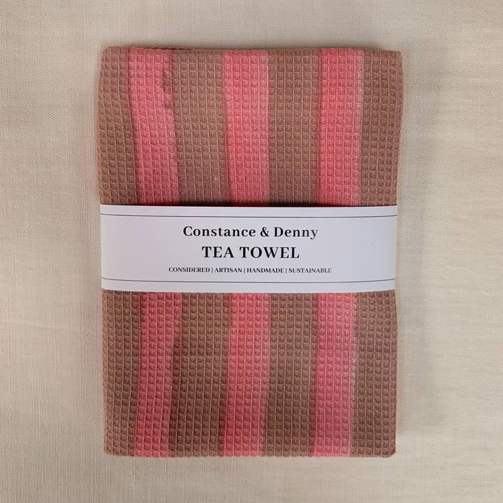 TORCHON À LARGE RAYURE CRAMOISIE pour la vente par Constance & Denny