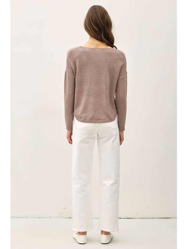 Be Cool - Wholesale Knit Sweater - Women's - BREEZY V-NECK CASUAL SWEATER