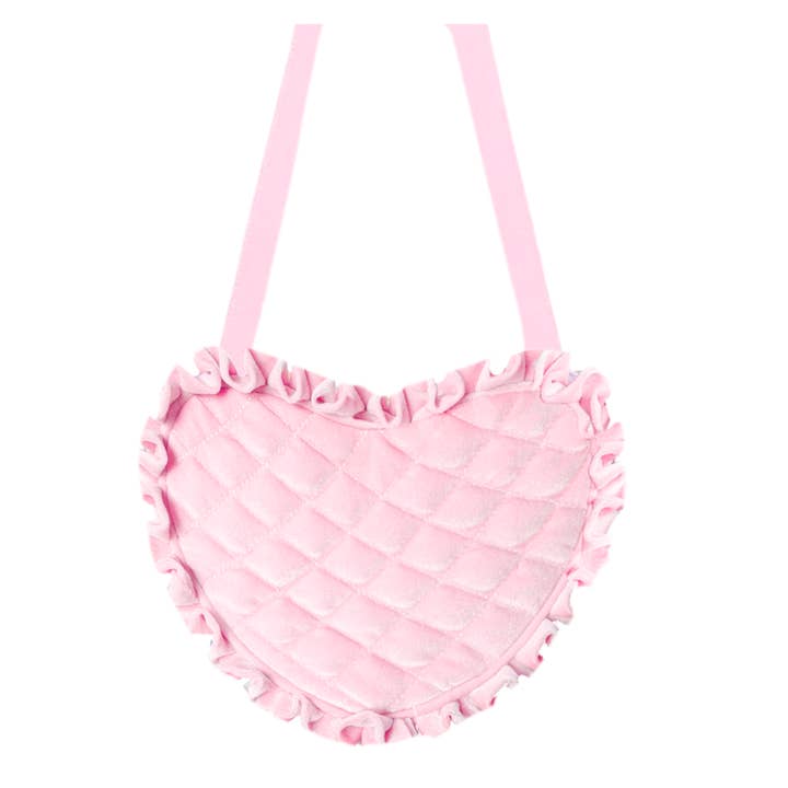 Sac Cœur Matelassé en Velours pour la vente par Bits & Bows