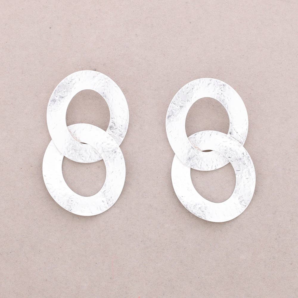 Sonata - Vente Boucles d'oreilles pendantes - Boucles d'oreilles en métal à double cerceau2