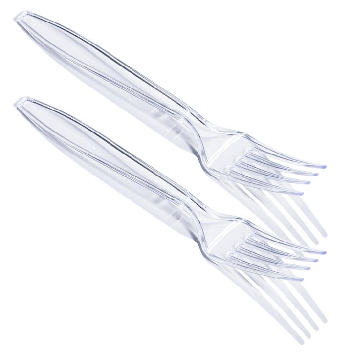 Bulk Party Decor - Wholesale Disposable Fork - Clear Forks Only, 24/Pkg6