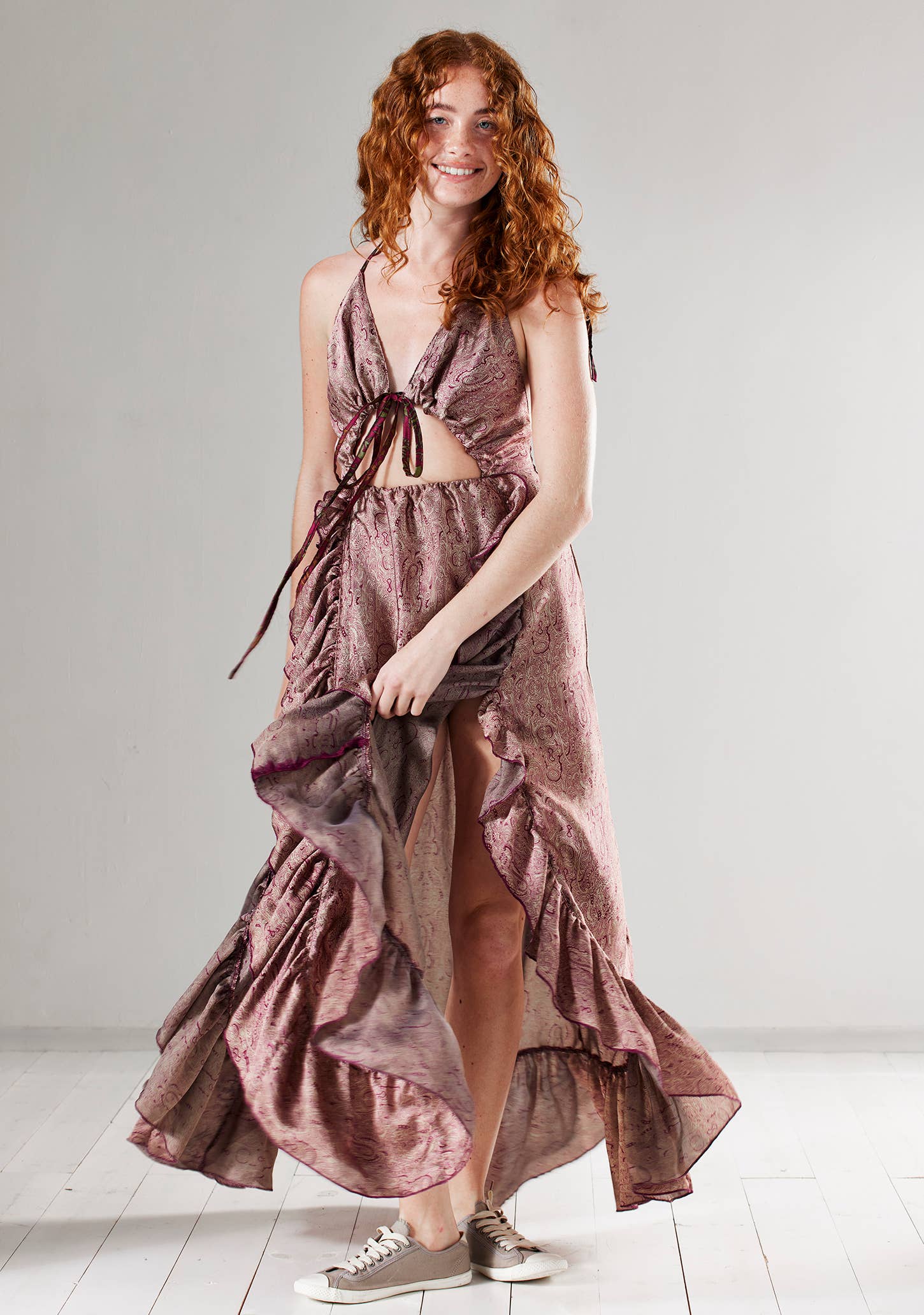 Namaste – wholesale Dress – Women's – Recycled Sari Halter Dress2